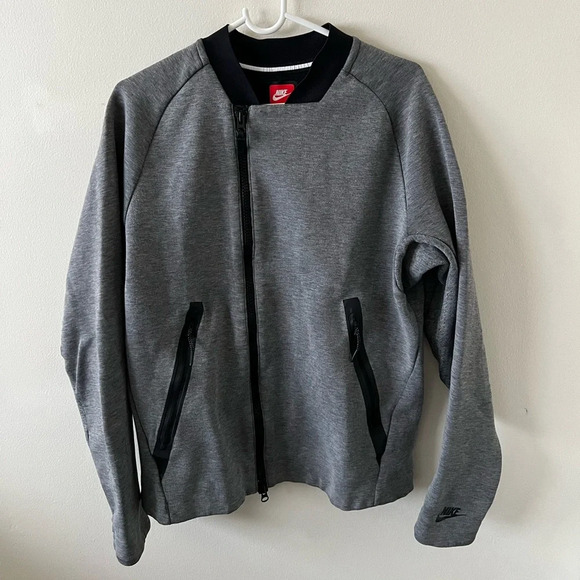 Nike Sportswear NSW Tech Fleece Jacket Mens Carbon Heather Grey size M EUC - Picture 1 of 4